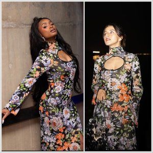 NWT Rabanne x HM Jacquard-knit Cut-out Dress sz M